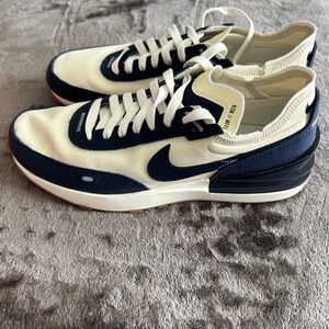 Nike Waffle One SE Coconut Milk and Midnight Navy Sneakers